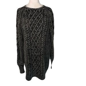 NWT Free People Dark Gray Small On the Boat Cable Knit Fishermancore Dress